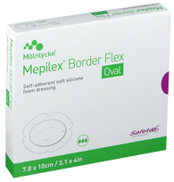 Mepilex Border Flex žaizdų tvarstis Ovalus 10 x 7.8 cm, 5 vnt.