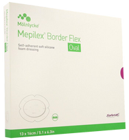 MEPILEX Border Flex Oval 13 x 16 cm, 5 tvarsčiai