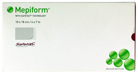 MEPIFORM silikoninis tvarstis 10x18 cm, 5 pakuotėje