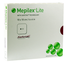 MEPILEX Lite žaizdų tvarstis 10x10 cm, 5 vnt.