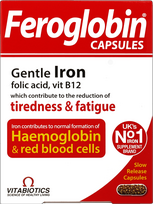FEROGLOBIN B12 pailginto atpalaidavimo kapsulės, 30 vnt.
