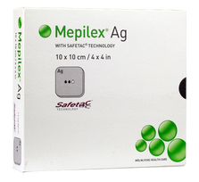 MEPILEX Ag 10x10 cm tvarstis žaizdoms gydyti, 5 vnt.