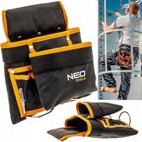 NEO TOOLS įrankių dėklas su diržo laikikliu, 8 skyriai, metalinės rankenos