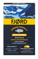 FJORD Omega-3 Smart kramtomosios tabletės – 45 vnt. stipriai sveikatai