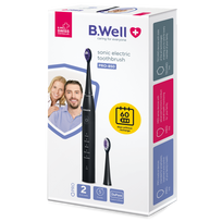 B.WELL Pro-850 Sonic juodas dantų šepetėlis, 1 vnt.