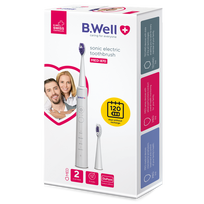 B.WELL Med-870 Sonic baltas spalvų sonic dantų šepetėlis, 1 vnt.