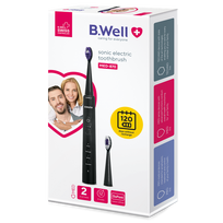 B.WELL Med-870 Sonic — juodas garsinis elektrinis dantų šepetėlis, 1 vnt.