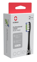 OCLEAN Professional Clean P1C5 juodi elektrinio dantų šepetėlio antgaliai, 2 vnt. rinkinys