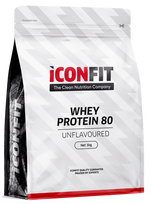 ICONFIT 80% išrūgų baltymai – be skonio milteliai, 1 kg