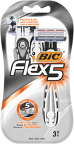 BIC Flex 5 – 3 vienkartiniai vyriški skustuvai