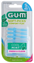 GUM Soft-Pick Comfort Flex Small Mint tarpdančių šepetėliai, 40 vnt.