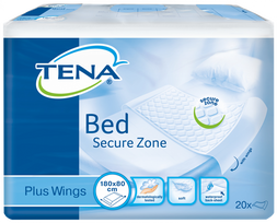 TENA Bed Plus Wings 180x80 cm – sugeriantys paklotai su kraštais, 20 vnt. pakuotėje