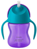 PHILIPS Avent puodelis su šiaudeliu 9 m+ (violetinis), 1 vnt.