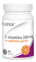 JONAX 200 mg vitamino C kramtomosios tabletės, 50 vnt.