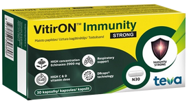 VITIRON Immunity Strong – 30 kapsulių, skirtų imuninei sistemai ir kvėpavimo takų funkcijai palaikyti