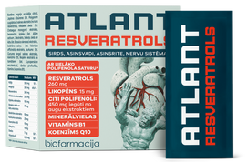 BIOFARMACIJA Atlant Resveratrolis – milteliai 28 tabletėse