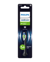 PHILIPS Sonicare Optimal White elektrinio dantų šepetėlio galvutės (juodos), 4 vnt. pakuotė.