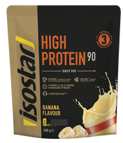 Bananų skonio „High Protein“ milteliai iš ISOSTAR, 400 g smulkintas