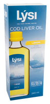 LYSI Menkių kepenų aliejus su citrinų skoniu – 240 ml skysčio