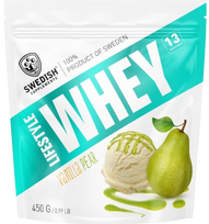 Whey vanilės ir kriaušių skonio milteliai SWEDISH SUPPLEMENTS Lifestyle, 450 g