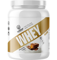 SWEDISH SUPPLEMENTS Whey Deluxe Chocolate Fudge, 900 g miltelių pavidalo