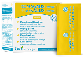 BIOFARMACIJA Biomagnis ir Biokalis 300 mg derinys, milteliai, 30 porcijų