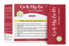 BIOFARMACIJA milteliai Ca+K+Mg+Zn su vit.D3 ir gudobele – 14 vnt.