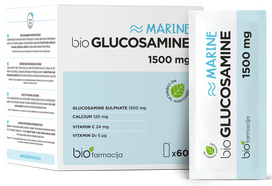 BIOFARMACIJA Marine Glucosamine 1500 mg - Milteliai, 60 pakelių