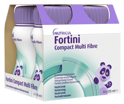 NUTRICIA Fortini Compact Multi Fibre geriamasis mišinys (be kvapiųjų medžiagų), 125 ml, 4 buteliukai