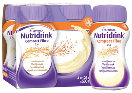 NUTRICIA Nutridrink Compact Fibre, vanilės skonio gėrimas, 125 ml, 4 pakuotės