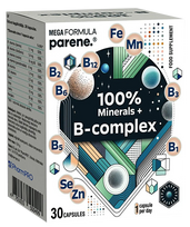 PARENE Mega B komplekso vitaminų ir 100 % mineralų kapsulės (30 vnt.)