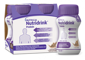 NUTRICIA Nutridrink® Protein mokos kavos skonio gėrimas 125 ml, pakuotėje 4 buteliukai