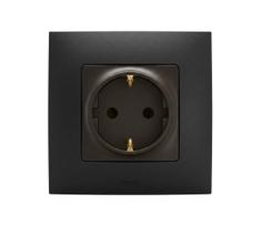 Legrand - Namų SCHUKO lizdas su rėmeliu 250V/16A NILOE, juodas