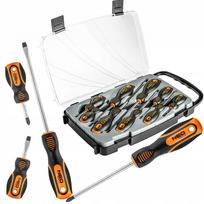 Atsuktuvų rinkinys NEO TOOLS, 9 vnt., plokšti ir kryžminiai, su magnetiniais antgaliais