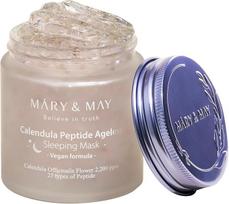Mary & May - Calendula Peptide Ageless Sleeping Mask - 110g Atkuriamoji ir stangrinanti naktinė gelinė kaukė 110 g