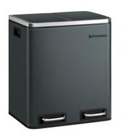 Dviejų skyrių šiukšliadėžė su švelnaus užsidarymo mechanizmu, 30 l
