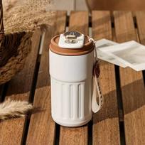 Kokteilinė 316 plieno termo puodelis, dūminė balta, 530 ml, nešiojamas, izoliuotas