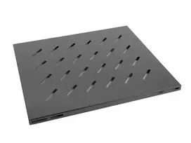 Lentyna stelažui LANBERG AK-1003-B — 1U 19 colių lentyna, 465×500×22 mm, 120 kg talpa, juoda