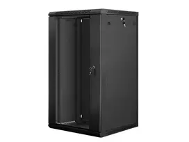 Sieninis montavimo stovo spintelės korpusas Lanberg 19'' 22U 600x600mm juodas (stiklinės durys)