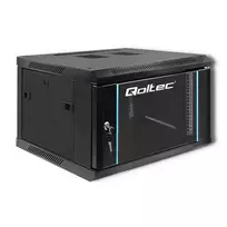 Qoltec 54465 sieninė 19 colių rack spinta 6U, 600 x 370 x 600 mm, grūdinto stiklo durelės, SPCC plienas