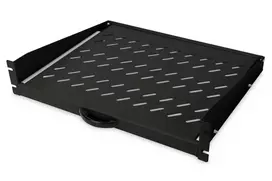 DIGITUS 2U ištraukiama lentyna tvirtam montavimui, 88x483x352 mm, iki 30 kg, pilkos spalvos (RAL 7035)