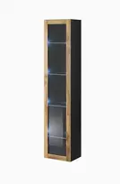 Vitrina sieninė Cama Meble VIGO 180 1800×400×300 mm juoda/ąžuolas wotan
