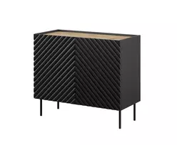 Komoda Cama Meble ONDA 2D 98x45x85 cm, juoda, medžio drožlių plokštės rėmas