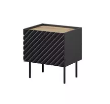 Nakties staliukas Cama ONDA 50x40x54 cm juodas MDF/medžio drožlių plokštė 2 vnt. rinkinys