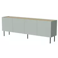 Komoda cama meble FELLINI 2000×400×700 mm, alyvuogė su aliejumi dengtu ąžuoliniu viršumi, MDF rėmas
