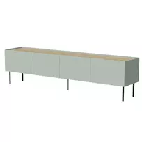 TV spintelė cama meble FELLINI 200x40x52 cm, alyvuogės rėmas su aliejumi apdorotu ąžuolo viršumi
