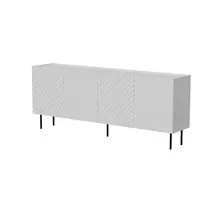 Komoda Cama LUCCA 4D, 200x40x80 cm, balta, medžio drožlių plokštė, 16 mm korpusas