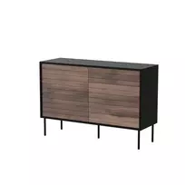 Komoda cama meble CORTINA 1D3S 120x40x81 cm, juoda/riešutas, 3 stalčiai, medžio drožlių plokštė