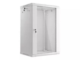Lanberg sieninis montažinis stovo spintas 19'' 18U 600x450mm pilkas (stiklinės durys)