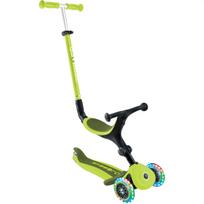 Paspirtukas GLOBBER Go-Up Active Lights — reguliuojamas aukštis, LED šviesos, žalsvai geltona